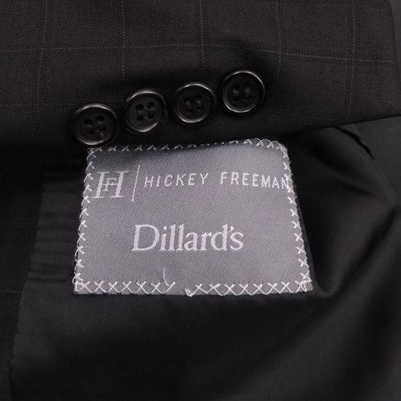 Hickey Freeman Mens Suit 2 Piece Set Size 44R Jacket Blazer Pant Wool Two Button - Picture 2 of 8